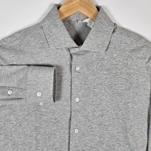 State & Liberty Shirt Mens Large Button Up Dress Shirt Stretch Long Sleeve Gray